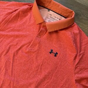 Under‎ Armour Iso Chill Polo Men's Sz XL Orange Speckled Golf Casual
